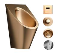 JLLEIZYZ Centres Commerciaux Urinal, Urinoir Homme, Dotés d'un Système de Chasse d'eau Automatique, d'un Design Anti Bouchage et Anti Éclaboussures(Brown)