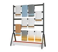 JLLEIZYZ Etendoir Balcon, Porte Serviette Radiateur, Soudures Robustes, Structure Stable, Convient aux Locaux Résidentiels et Commerciaux(Black,80x40x120cm/31x16x47in)