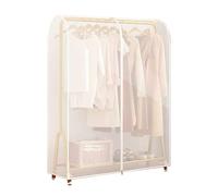 JLLEIZYZ Housse Portant Vetement, Rangement Habits, avec Fermeture éclair en Métal, Convient aux Manteaux, Vestes, Chemises, Etc(White,100x50x150cm 9x20x59in)