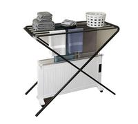 JLLEIZYZ Petit Etendoir Linge, Tablette de Radiateur, Gain de Place et Facile à Ranger, Convient aux Particuliers et aux Commerces(Black,100x85x40cm/39x33x16in)