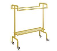 JLLEIZYZ Petit Etendoir Linge, Tablette Radiateur, Multifonctionnel avec roulettes Pivotantes Freinées pour Un Déplacement Facile, Efficace et Peu Encombrant(Gold,160x40x120cm/63x16x47in)