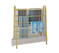 JLLEIZYZ Sechoir Balcon, Tablette de Radiateur, Fabriqué en Acier au Carbone Robuste et Durable il Est Doté de Pieds Réglables et d'une Grande Capacité de Rangement(Gold,85x48x60cm/33x19x24in)