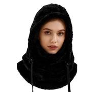 Jlnmmn Chapeau en Polaire avec Cache-Cou, Masque de Ski Bonnet Multifonction, pour Les Voyages dans Les Régions Froides ou Le Ski D'été, pour Les [ersonnes Ayant Un Tour de Tête Plus Petit (Noir)