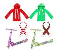 Jlobnyiun Accessoires de elfe de Noël - Ensemble de vêtements elfe pour s, tenue de costume de vacances, mini costume de Père Noël, robe et chapeau de fête, ceinture de chaussures, garde-robe compl