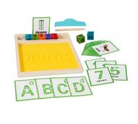 Jlobnyiun Bac à sable pour l'écriture de lettres, plateau de traçage de lettres de l'alphabet, jeu sensoriel pour salle de classe, éducation spéciale, garçons, filles, fils