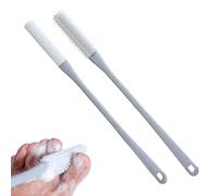 Jlobnyiun Brosse à orteils en silicone, brosse à pieds en silicone pour la douche avec long manche, brosse à pieds dans la douche, nettoyage en profondeur pour personnes âgées