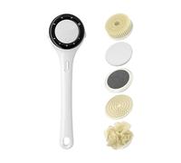 Jlobnyiun Brosse électrique pour le corps dans la douche | brosse exfoliante pour le corps | outil avec affichage numérique 3 niveaux intensité pour douche pores obstrués climat chaud salle de bain