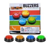 Jlobnyiun Buzzers pour les jeux, réponse bourdonnement, show game buzzers avec lumières et son, 4x accessoires concurrentiels, réponse rapide -bouton facile à utiliser pour la famille