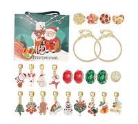 Jlobnyiun Calendrier De L'Avent De Noël En Bijoux - 24 Jours Calendrier De Charmes De Bracelet | Accessoires De Bijoux Avec Charmes Et Breloques | Pour Jeunes Filles Adolescents Activité De Bricolage