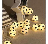 Jlobnyiun Cordon festif de football - Bannière sur le thème du sport, lueur électrique | Ruban d'ampoule fantaisie pour jardin, porche, crèche, décoration de maison, accessoire saisonnier pour