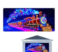 Jlobnyiun Couverture de Noël pour porte de garage,décorations d'intérieur de fête avec LED pour fêtes | d'hiver de Noël pour Garage,pour Porche Patio Maison Fête Cour