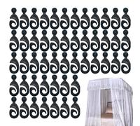 Jlobnyiun Crochets pour Gazébo | 50 Pièces d'Accroches pour Filet,Suspensions Anti-Rouille Polyvalentes pour Anneaux De Rideau Pergola Intérieur Extérieur Chambre Cuisine Salle De Bain