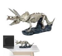 Jlobnyiun Dinosaure Art Statue Sculpture Moderne Figure Cadeaux Animaux Décor À La Maison Léopard Artisanat Polyrésine Ornement Blanc 24 cm