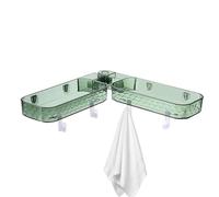 Jlobnyiun Étagère d'angle rotative pour baignoire, étagère murale de douche, sans perçage, panier de rangement mural pour cuisine, toilettes, dortoir, cuisine
