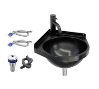 Jlobnyiun Évier Mural Pour La lessive,Évier d'angle triangulaire semi-circulaire avec robinet,Évier Multi-usages En Acier | pour Jardin Patio Appartement Dégagement Salle De Bains Cuisine Maison