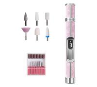 Jlobnyiun Kit de perceuse à ongles électrique, 3 vitesses, outil de ponçage des ongles, éducation pour ongles portable, enlèvement de callosités pour ongles épais, femmes, hommes, débutants, salon