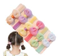 Jlobnyiun Lot de 6 élastiques à cheveux pour - Avec nœud - Élastiques - Accessoires de cheveux mignons pour petites filles - Pour les anniversaires de petites filles