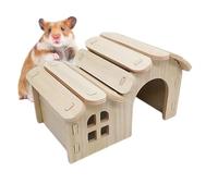 Jlobnyiun Maison Gerbil | Cachette pour petits animaux - Maison en bois pour cage à gerbille, accessoires pour dormir, se reposer, jouer aux furets, amis, intérieur, extérieur, voyage, maison