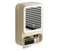 Jlobnyiun Miroir de salle de bain - Support mural, organisateur d'armoire | Étagère miroir LED avec rangement, support de porte magnétique, pièce de décoration de salle de bain minimaliste utilisée