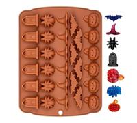 Jlobnyiun Moules à Bonbons Gélifiés Halloween, Moule à Crâne pour Fondant, en Silicone Antiadhésif pour Gelées et Décors de Bonbons d'Halloween