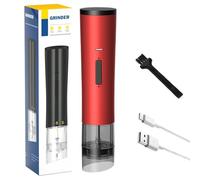 Jlobnyiun Moulin à poivre rechargeable, moulin à poivre rechargeable, moulin à grains avec recharge USB | Moulin à poivre électrique avec batterie intégrée de 1200 mAh, adapté pour le poivre, le sel