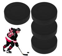 Jlobnyiun Palets d'entraînement de hockey au sol - Lot de 4 mini disques d'entraînement sur glace, palets d'entraînement synthétiques, développement des compétences, aide à la perceuse à bâton et à