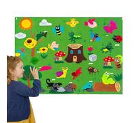 Jlobnyiun Panneau de narration en feutre | Tableau en feutre DIY pour raconter des histoires,Activité murale éducative pour tout-petits, histoires d'animaux de compagnie racontent planche de flanelle