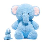 Jlobnyiun Peluche Éléphant,Jouet Animal Doudou Mignon | Modèle Réaliste D'Éléphant en Peluche,pour Femme Enfant Salon Chambre Étagère Table Déco