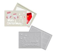 Jlobnyiun Porte-monnaie en résine - 2 pochoirs, forme d'enveloppe en forme de chaussette, flocon de neige, pour cartes de Noël, décoration de la maison, décoration festive
