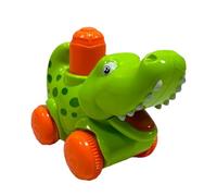 Jlobnyiun Press and Go Car Jouets pour animaux | Jouet interactif d'animaux verts : jouet interactif pour ramper entre parents et , jouet de voiture