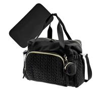 Jlobnyiun Sac à couches de grande capacité avec étui à tétine | Accessoires de voyage réutilisables, fournitures pour enfants pour la maison, les voyages, noir, Consulte la descripción, Voir