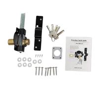 Jlobnyiun Serrure de Porte Coulissante Pour Abri, Serrure Portail Double Face | Fermeture de Sécurité avec 5 Clés pour Porte Intérieure Extérieure Garde-Manger Salle de Bains Caravane Jardin Terrasse