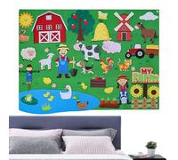 Jlobnyiun Tableaux à histoires en feutre pour enfants d'âge préscolaire - Tableau en feutre en flanelle pour maternelle,Animaux de compagnie multifonctionnels et animaux de ferme Fuzzy Felt Story
