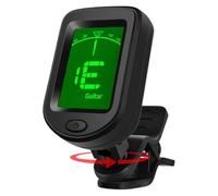 Jlobnyiun Tuner instruments à corde, clip sur tuner pour guitare - Clip de tuner rechargeable pour basse - Écran LCD numérique, instrument d' d'instruments de rotation à 360 degrés