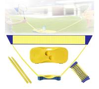JLOZDM Set Badminton & Volley-Ball,Filet Portatif avec Raquettes & Volants,Filet 9,8FT/3m x 5FT/150cm,Facile à Monter,Base/Coffret Rangement,ABS & Polypropylène,in/Extérieur(Yellow)
