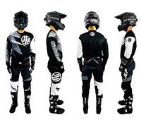 JLP RACING Tenue Enfant Moto Cross Quad Enduro VTT BMX MTB Noir Gris Blanc Taille 24 US 7 8 Ans
