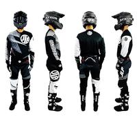 JLP RACING Tenue Enfant Moto Cross Quad Enduro VTT BMX MTB Noir Gris Blanc Taille 5 6 Ans Taille 22 us