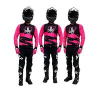 JLP RACING Tenue Enfant Pantalon Maillot Gants Moto Cross Quad Enduro VTT BMX MTB Enfant Snatch Rose Fluo XXL