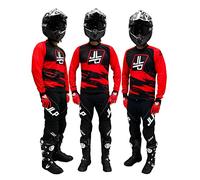 JLP RACING Tenue Enfant Pantalon Maillot Gants Moto Cross Quad Enduro VTT BMX MTB Enfant Snatch Rouge XL