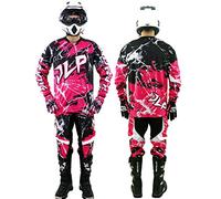 JLP RACING Tenue Moto Cross Quad Enduro VTT BMX MTB Enfant Rose Fille Taille 28 10-12 Ans