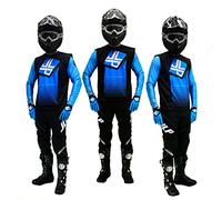 JLP RACING TENUE PANTALON MAILLOT GANTS MOTO CROSS QUAD ENDURO VTT BMX MTB ENFANT STRIPE BLEU XL