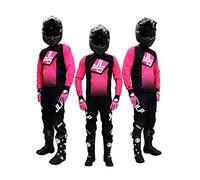 JLP RACING Tenue Pantalon Maillot Gants Moto Cross Quad Enduro VTT BMX MTB Enfant Stripes Rose XL