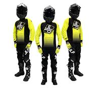 JLP RACING TENUE PANTALON MAILLOT GANTS MOTO CROSS QUAD ENDURO VTT BMX MTB JAUNE FLUO STRIPES XXXL
