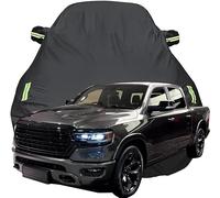 JLQFYWL Bâche Voiture Exterieur pour 2023 RAM 1500 Limited Dodge Ram, Entièrement Étanche Anti-grêle Anti-Rayures avec Zip et Doublure en Coton Accessoire Voiture,Black-Plus-Cotton