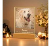 JLSKCN Cadeaux Commémoratifs Personnalisés pour Chien et Chat Cadeaux De Perte d'animaux Cadre Chien Personnalisé Panneau Commémorative Acrylique avec lumière avec Nom & Photo pour Chien Chat