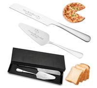 JLSKCN Ensemble de Couteau à Gâteau de Mariage Personnalisé, Couteau et Serveur en Acier Inoxydable avec Gravure pour Mariage Fiançailles Anniversaire Noël