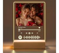 JLSKCN Plaque Spotify Personnalisé avec Photo Musique LED, Cadre photo Spotify personnalisé, Cadeau Copine Copain Couple pour Saint Valentin Anniversaire, Lampe Personnalisée avec Photo