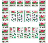 Jlslj-24 Feuilles Tatouage Drapeau Pays De Galles, Drapeau Pays De Galles Tatouages Temporaire Imperméable Pour Décoration Coupe Du Monde Jaring Bar Fans De Euro Football Coupe, Wm Party