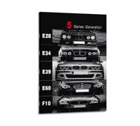 JLTC Poster de voiture de sport de luxe BMW E28 E34 E39 E60 F10 Série 5 - Impression sur toile moderne pour chambre à coucher - 30 x 45 cm