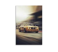 JLTC Poster de voiture vintage Alfa Romeo Giulia 1750 GT Am Racing - Impression sur toile murale moderne pour chambre à coucher - 40 x 60 cm